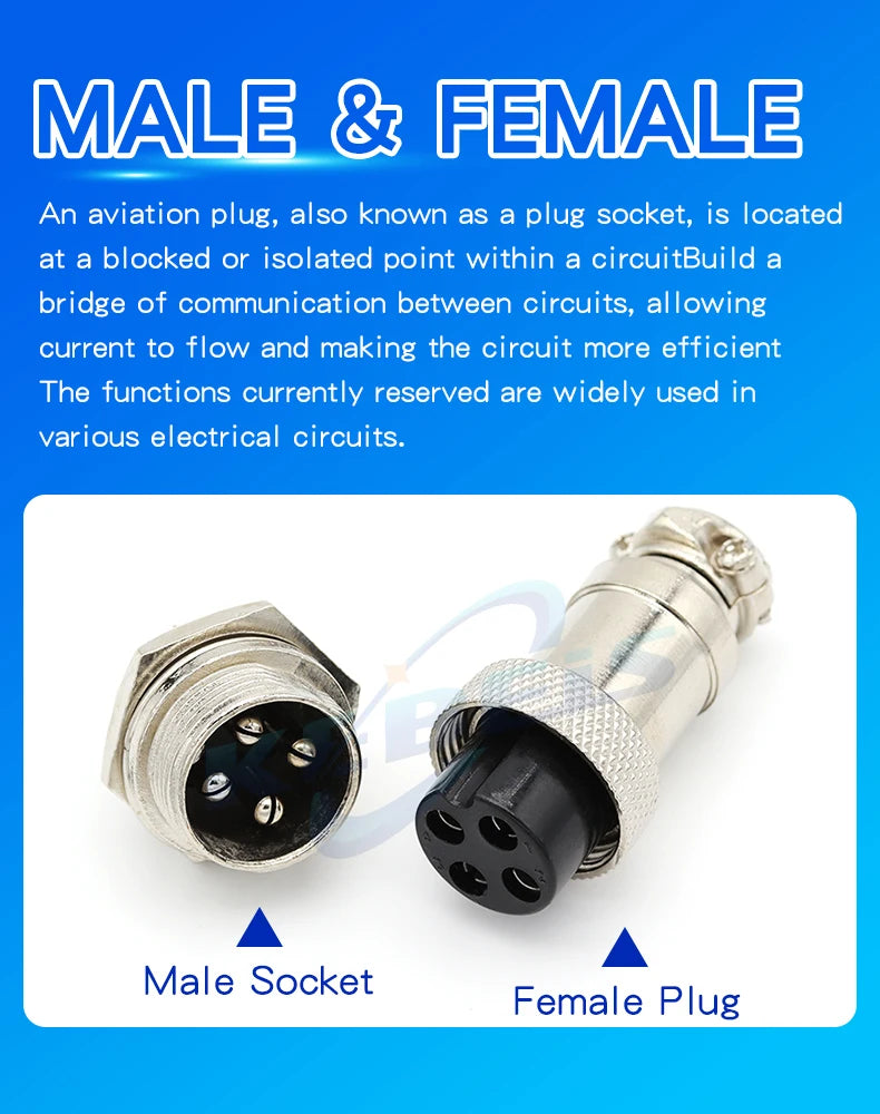 1set GX20 aviation plug and socket connector GX20-2/3/4/5/6/7/8/9/10/12 core connector connector 20mm