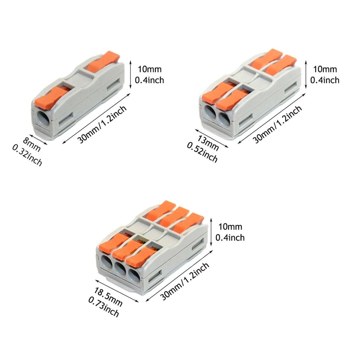 10/50pcs Wire Connector Spliceable Hard Wire Direct Insertion Multi Input And Multi Output Fast Wiring Terminal Block