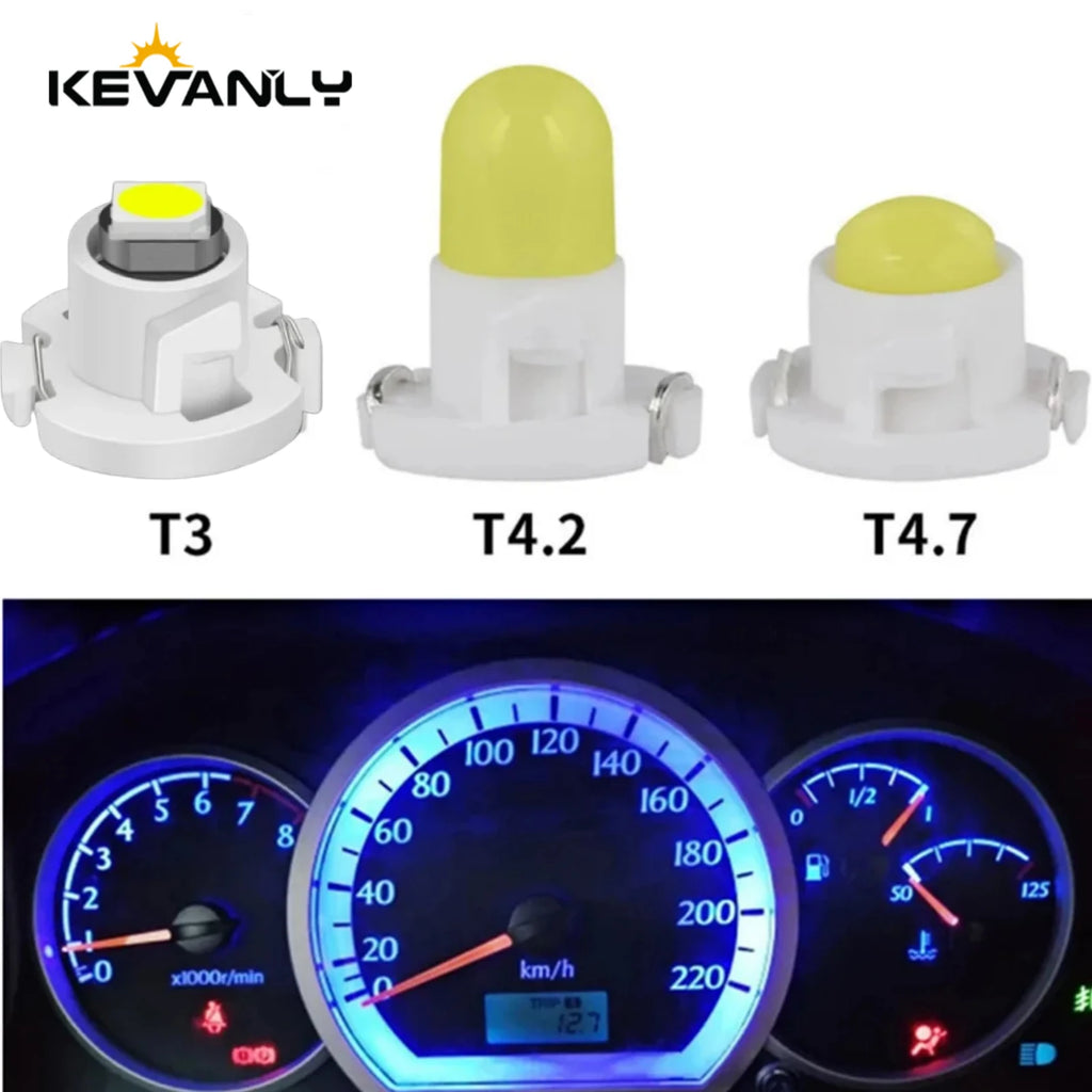 10pcs T3 LED 3030 SMD Led Bulb T4.2 T4.7 Indicator Light Bulb Car Dashboard Warning Indicator Light Instrument Lamp Auto Lamp