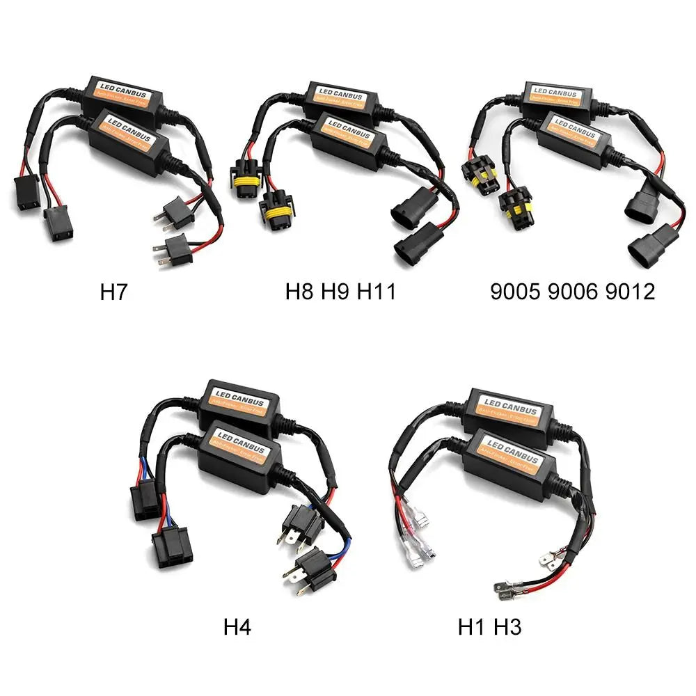 Tools Anti-Flicker h1/h3/h4/h7/h8/h9/h11 Automotive LED Decoder Fault Eliminator Resistor Controller LED Canbus Decoder