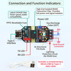 USB-to-RS485 Isolated Converter CH343P High-Speed 6 Mbps Communication 3.3V/5V Type-C Anti-interference Serial Port Module