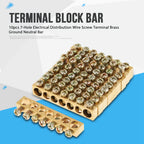 Ground Bar 7‑Hole Electrical Distribution Wire Screw Terminal Brass Ground Neutral Bar Terminal Bar