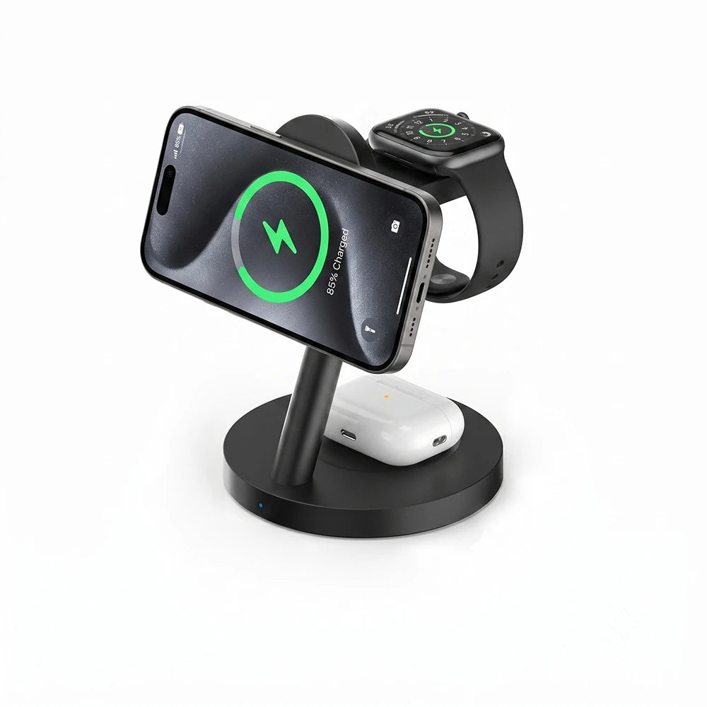 3in1 Qi2.2 25W Fast Wireless Charging Station 45W PD Plug For iPhone 17 16 Pro Max Plus Apple Watch Ultra SE 3 11 10 AirPods