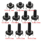 SMD DIP Micro Momentary Tact Switch Self-reset Push Button Micro Switch Assortment Kit for Car Remote Control Tablet
