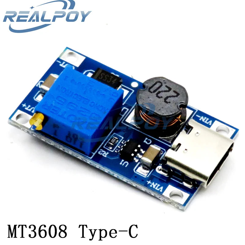 MT3608 Micro DC-DC Step Up Converter Booster Power Supply Module Boost Step-up Board MAX output 28V 2A for arduino