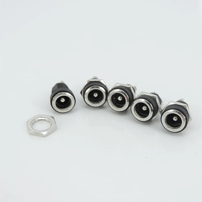 DC022B 5.5 X 2.1mm DC Power Jack Supply Socket Connector DC Female 2 Terminal 2 Pin Panel Mount Connector Plug Adapter 5.5*2.5