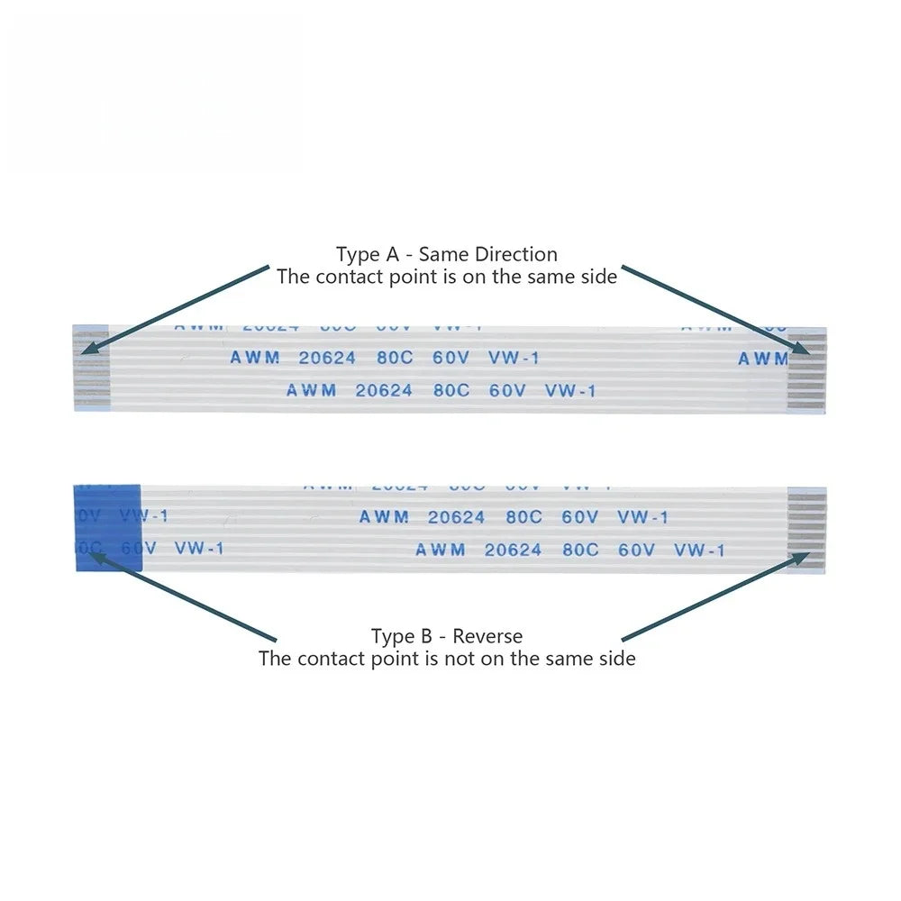 10PCS FFC/FPC Flexible Cable Connection Cable Flat 0.5MM 6/8/10/12/24/30/40P Forward Direction/Reverse Direction 10/15/20/30CM
