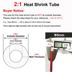 2/5M Red 2:1 Heat Shrink Tube Diameter 0.6mm~50mm Wire Repair Protector Polyolefin Insulated Shrinkable Cable SleeveTubing