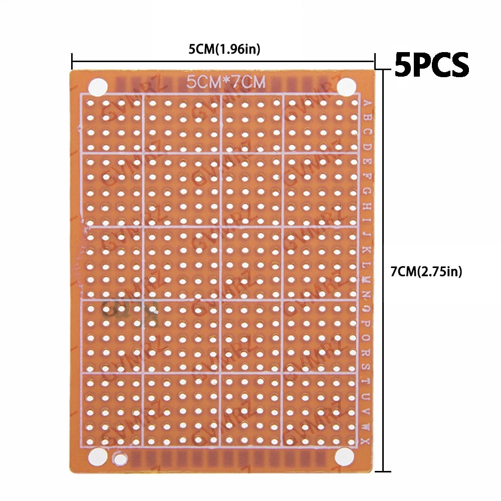 Phenolic PCB Prototype Board Universal Through Hole Perfboard for DIY Electronic Projects 9x15CM/7x9CM/5x7CM