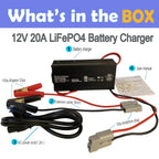 Xietongpo 12V 20A LiFePO4 Battery Charger 14.6V LiFePO4 Charger and Maintainer for 4S 12V (12.8V) Deep Cycle Lipo Lithium Iron Phosphate Rechargeable Batteries of RV Car Boat