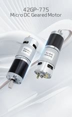 42GP-775 Planetary Gear Reduced DC Motor, 12V/24V, 10mm Output Shaft All-Metal Gears Torque up to 253KG Reversible Brushed Motor