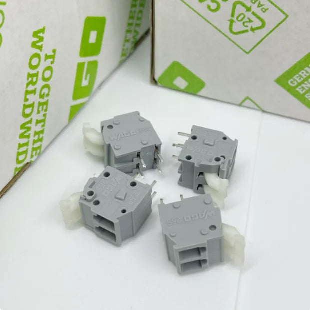WAGO 255‑402 2‑Pole PCB Terminal Block, 5.08mm Pitch 0.08‑2.5mm² Cage‑Clamp Push‑Button Connector