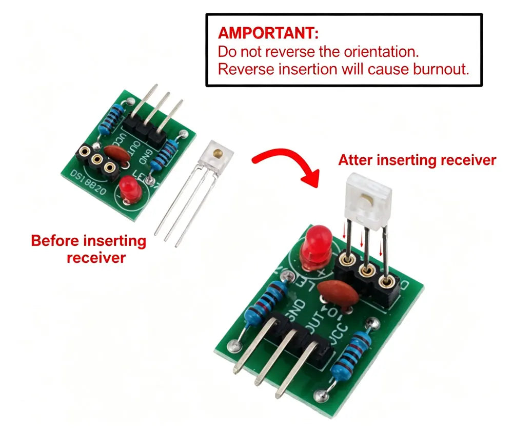 1-5pcs KY-008 650nm Laser Transmitter Module with Laser Sensor Module Non-Modulator Tube Laser Receiver Module Kit for Arduino