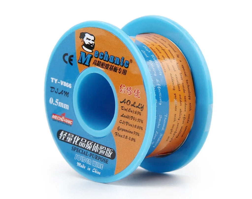 MECHANIC TY-V866 Mild Rosin Core 183℃ Melting Point 0.2-0.8mm High Purity Environmental Solder Wire Welding Flux Iron Cable Tool