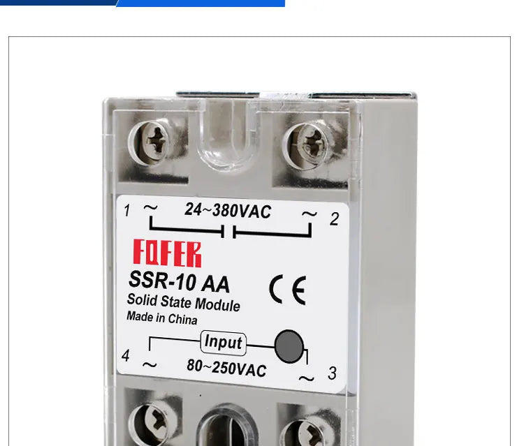 LCTC 1pcs Solid State Relay Single Phase Non-contact SSR DC To DC AC To AC DC To AC 24-380VAC 10A 25A 40A 50A 60A 80A 100A