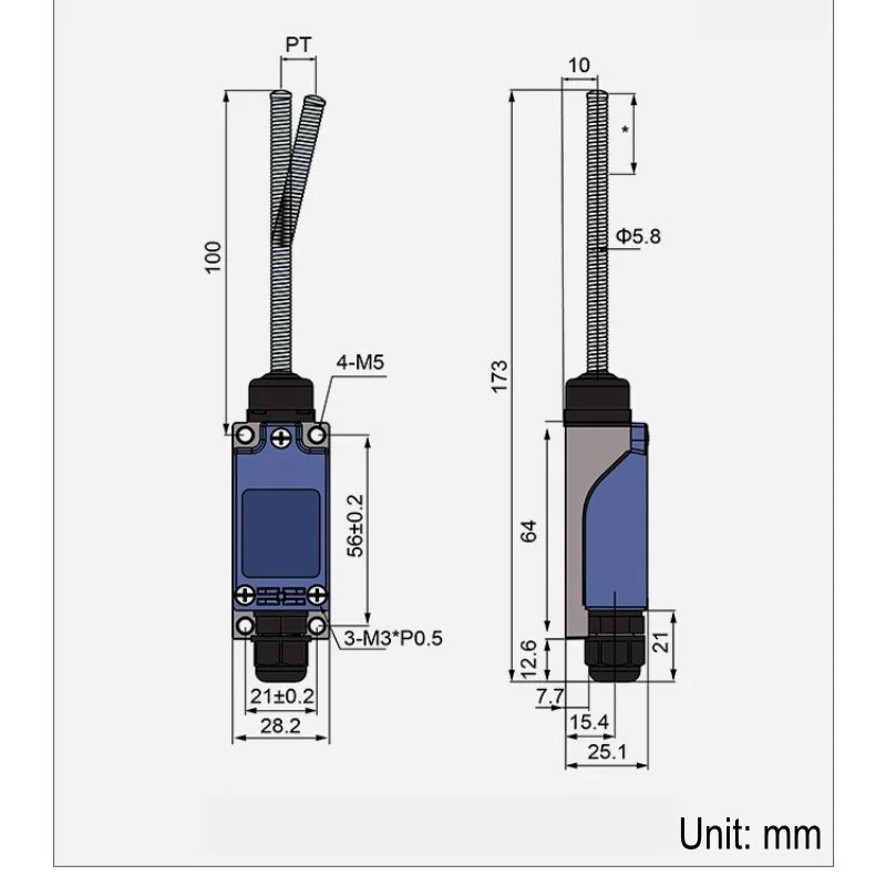 CNTD CZ-8167N Vertical Limit Switch 10A 250VAC Waterproof IP65 Spring Arm Travel Switch with NC/NO Type for Various Applications