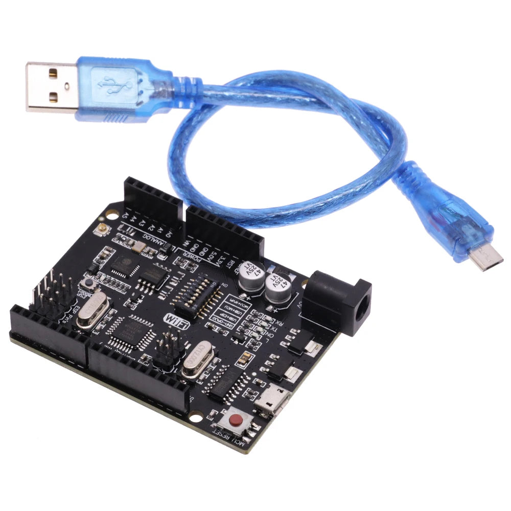 For UNO R3 + WiFi ATmega328P+ESP8266 (32Mb memory) USB-TTL CH340G For Arduino Uno NodeMCU WeMos ESP8266 One New Arrival