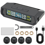 Temperature Warning Fuel Save Tire Pressure Monitoring System Solar TPMS With 4 External Sensors Car Tyre Pressure Monitor