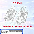10PCS KY-008 650nm Laser sensor Module 6mm 5V 5mW Red Laser Dot Diode Copper Head For Arduino KY-008