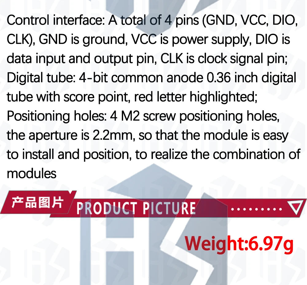 TM1637 4-Digit 0.36-Inch Red 7-Segment LED Display Module - Serial Interface Driver Board for Arduino Clock