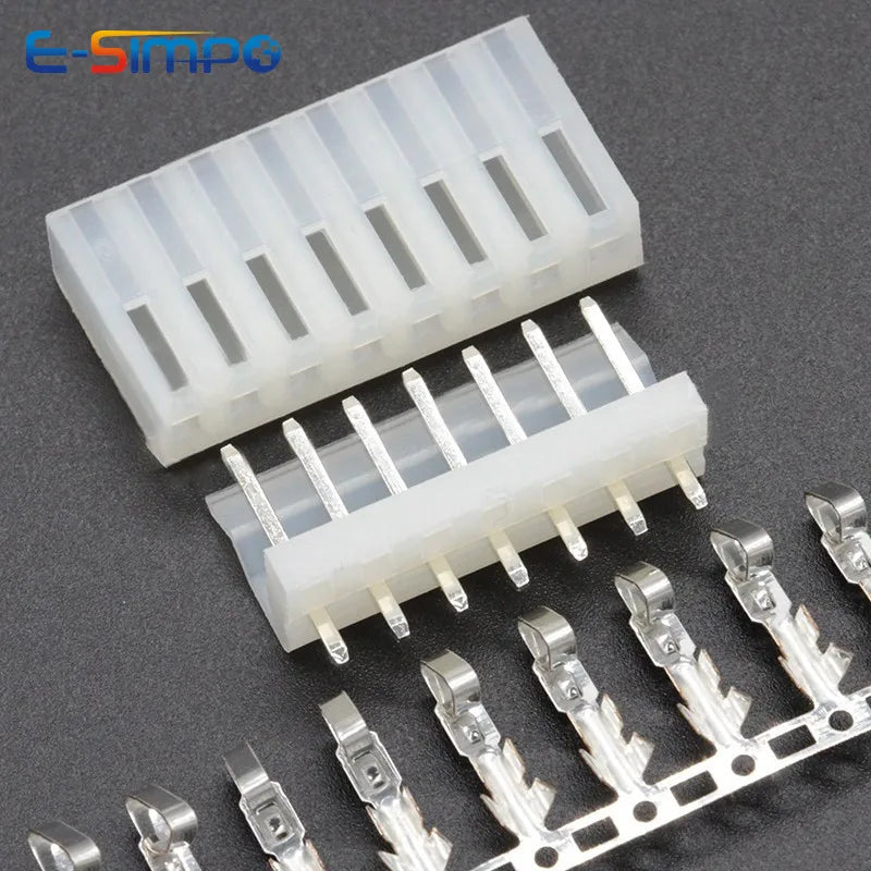 20Sets CH3.96 3.96mm 2/3/4/5/6/7/8/9/10/11/12Pin Receptacle Female Housing Socket + Terminal +straight Wafer Pin Header Kit