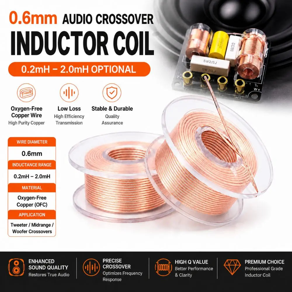 Durable 0.6mm Speaker Crossover Inductor Coil 0.2mh-2.0mh Copper Audio Inductor Coil Audio Coil