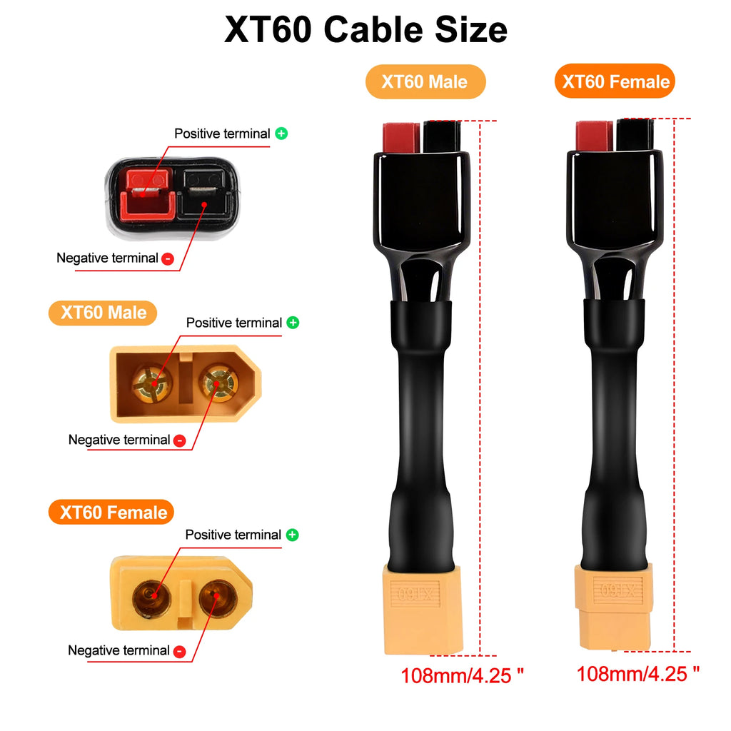 30A XT60 Battery Male Female Connector Plug Compatible with Anderson XT60 Connector Adapter Wire