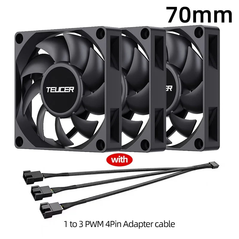 TEUCER UT-60 Slim 60mm PC Case Fan 3500RPM High Airflow CPU Cooler 6/7CM Ultra-thin Cooling Fan