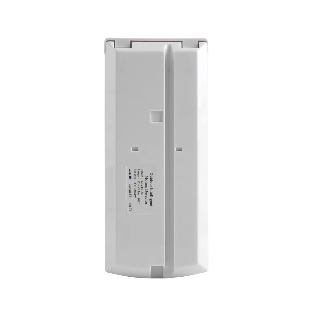 DC12V Outdoor Wired Microwave PIR Motion Sensor Alarm with Rain Cover 12M 100 Degrees Wide Angle Detection Anti-pet Anti-mask