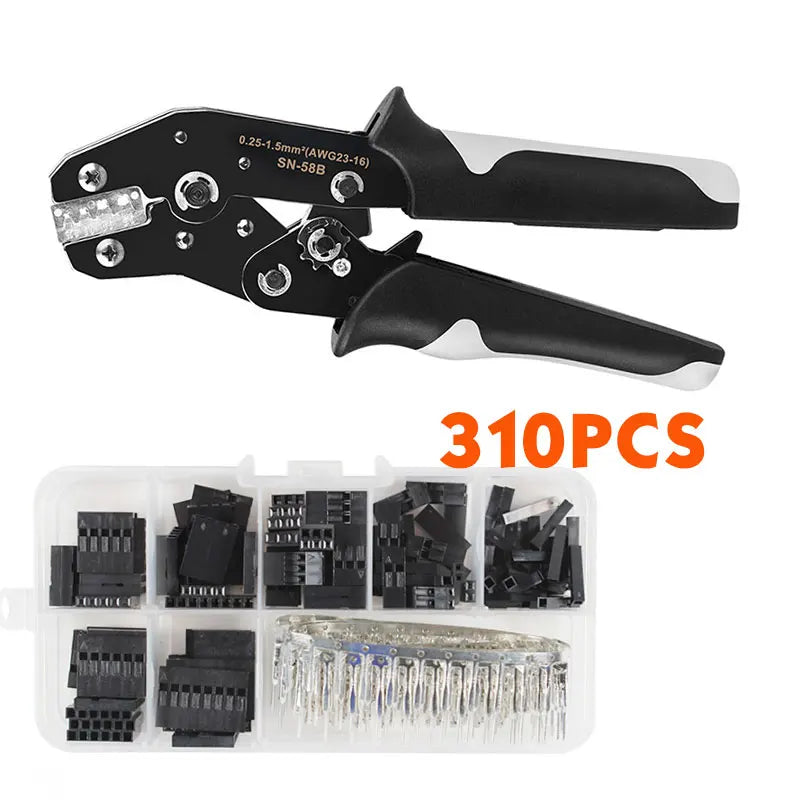 SN-58B Ratchet Crimping Plier Crimper Tool 0.25-2.5mm² AWG24-13 for Dupont,TE,JST,Molex Terminal Wire Electrical Pliers