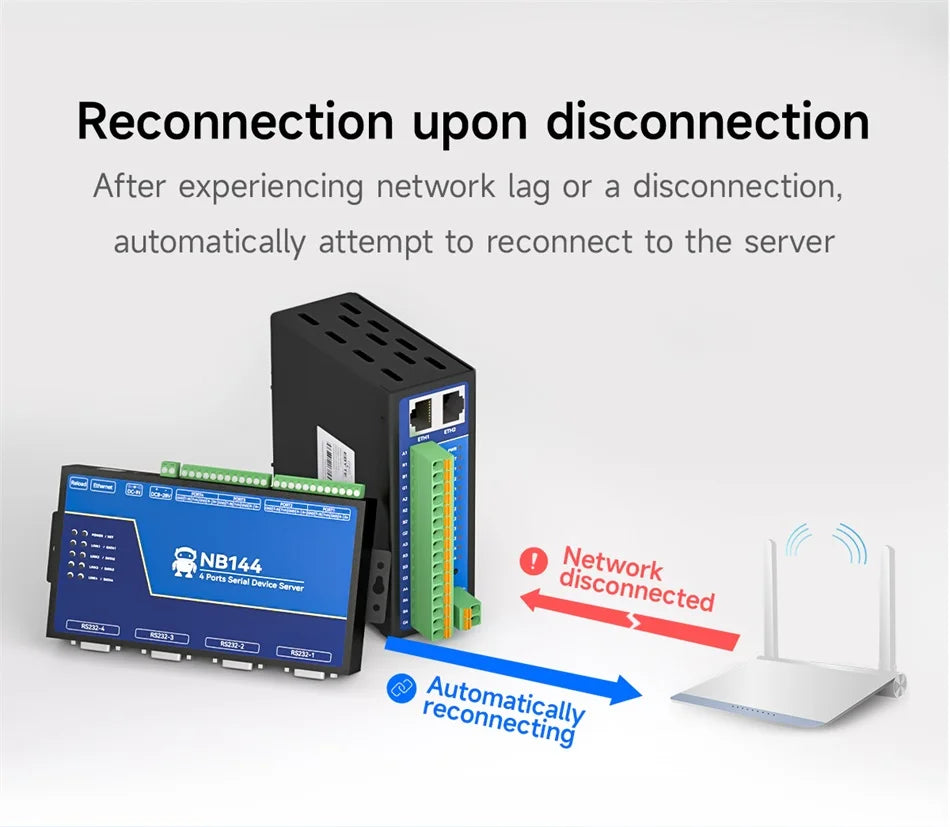 4 Channel Serial Server RS485 RS232 RS422 to Ethernet CDSENET NB144-V2 Series TCP UDP MQTT HTTP Modbus Storage Gateway Watchdog