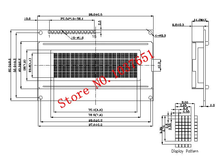 2004A 20x4 IIC I2C LCD Display Blue White Green Screen RGB Backlgiht Black Character 3.3V or 5V 98X60mm