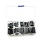 62Pcs/Lot 2.54mm Pitch Double Row DuPont Wire Connectors, Black Plastic Shell Plug Housing (2x2/3/4/5/6/7/8/9/10 Pin)