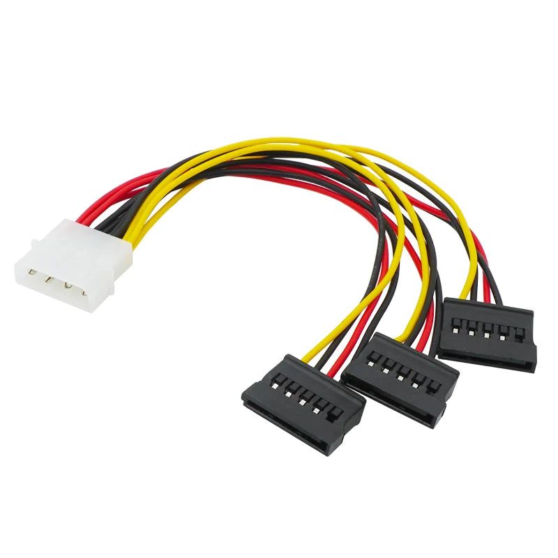 4 Pin Molex IDE to 2 Serial ATA Hard Driver Power Cable SATA Y Splitter Dual Hard-Drive-Disk Extension Cord Adapter Connector