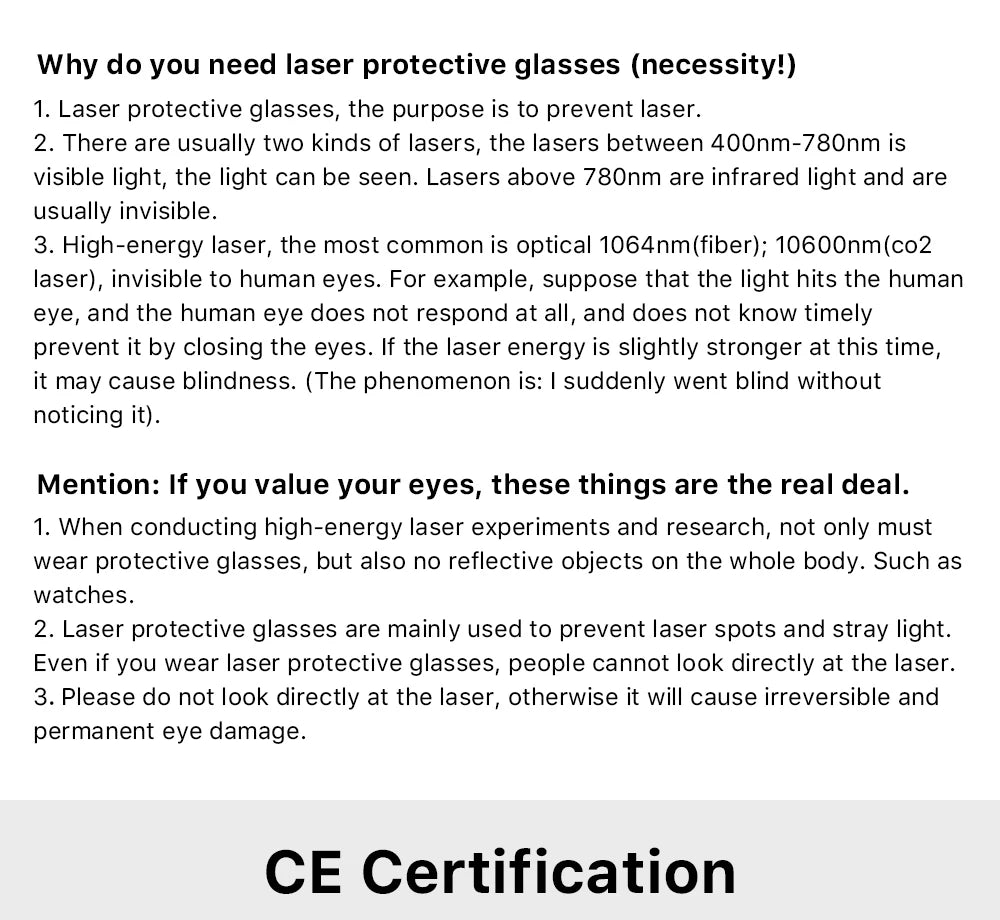Cloudray 1064nm OD6+ Laser Safety Goggles Protective Glasses Shield Protection Eyewear For YAG DPSS Fiber Laser