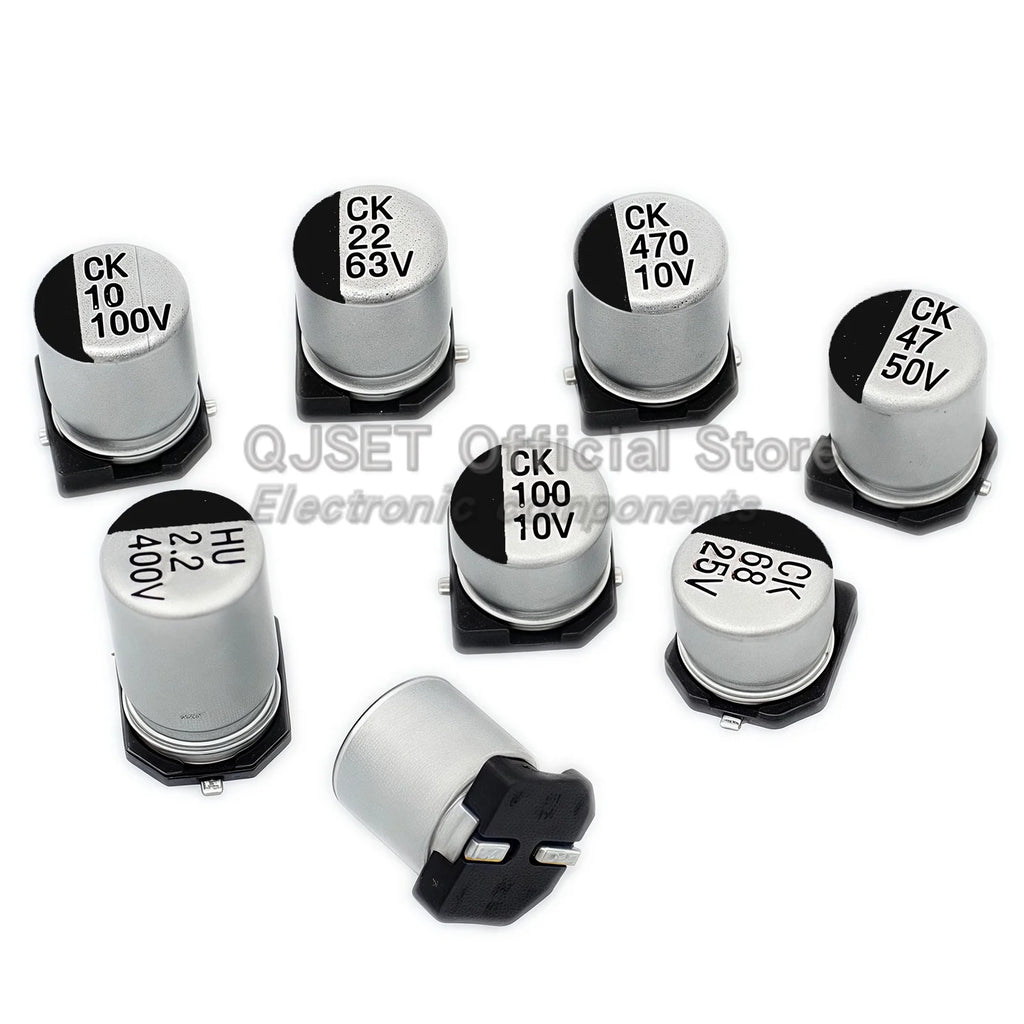 10Pcs SMD Aluminum Electrolytic Capacitor 6.3V 10V 16V 25V 35V 50V 100V 400V  2.2UF 4.7UF 10 22 33 47 100 220 330 470 680 1000UF