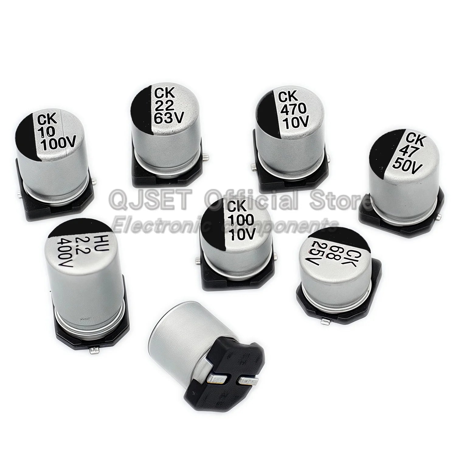 10Pcs SMD Aluminum Electrolytic Capacitor 6.3V 10V 16V 25V 35V 50V 100V 400V  2.2UF 4.7UF 10 22 33 47 100 220 330 470 680 1000UF