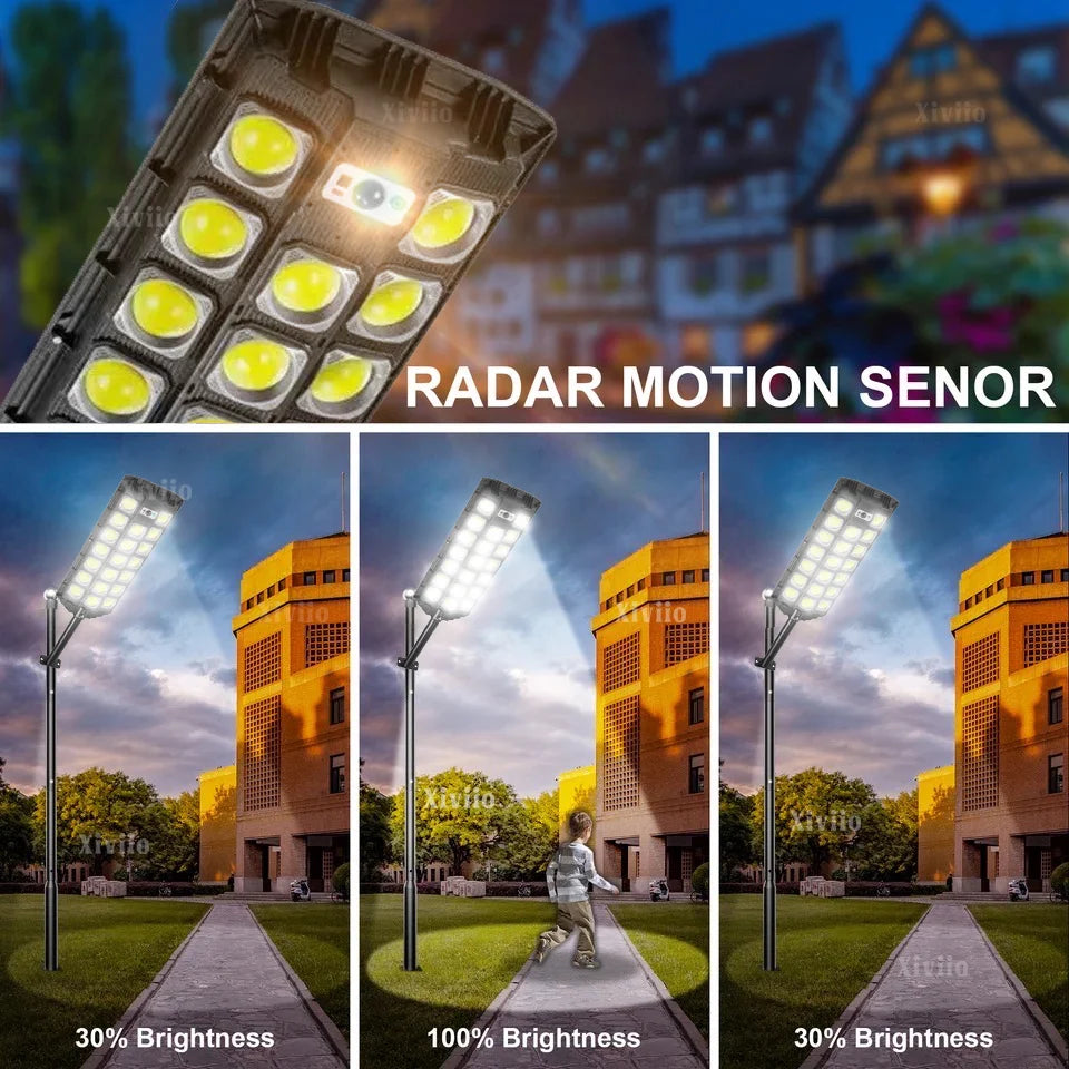 Powerful 150000W LED Solar Lights Outdoor Motion Sensor Solar Street Lamp Remote Control IPX67 Waterproof Street Garden Lantern