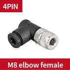 5 PCS M8 3/4/5/6/8 Pin Waterproof  ELBOW Sensor Connector Male&Female Aviation Plug&Socket D Type Screw Lock