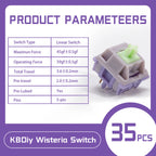 KBDiy Asura Switch Tactile MX Switches 50g for Gaming Mechanical Keyboard KIT Purple Factory Lubed Custom DIY 5Pins GMK67 Hi75