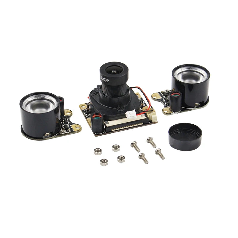 Raspberry Pi 4 Camera 5MP 1080P Night Vision Fisheye IR-CUT Camera Infrared Light OV5647 Webcam for Raspberry Pi 4B 3B+ 3B Zero