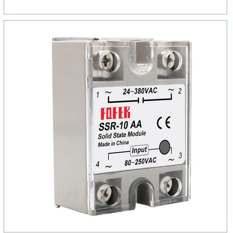 LCTC 1pcs Solid State Relay Single Phase Non-contact SSR DC To DC AC To AC DC To AC 24-380VAC 10A 25A 40A 50A 60A 80A 100A