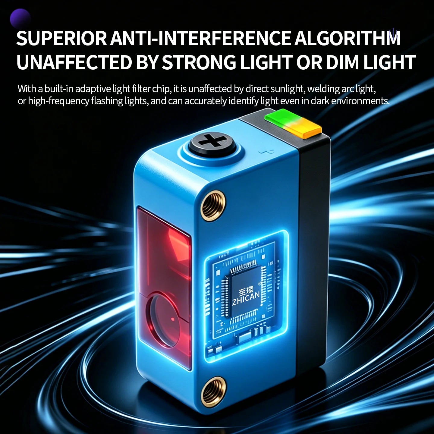 ZHICAN ZC3E Background Suppression Laser Photoelectric Sensor Adjustable Distance Diffuse Reflective Detection Switch