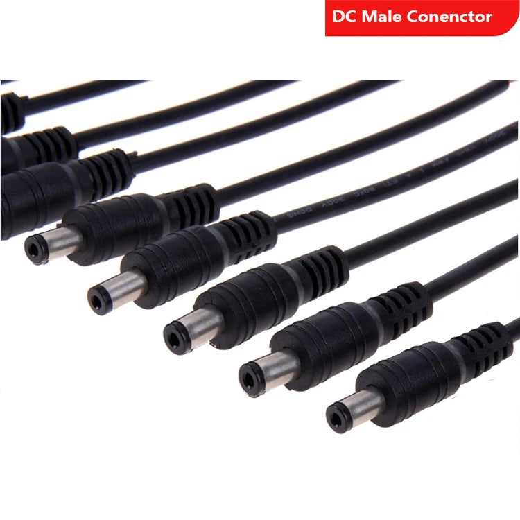 DC Power Pigtails Cable 22AWG Female Male 5.5mm X 2.1mm Connector For 12V Power Supply Adapte CCTV Camera DVR LED Strip