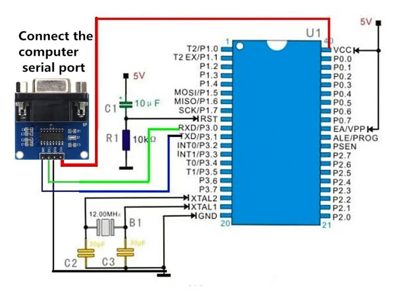 MAX3232 RS232 to TTL Serial Port Converter Module Female DB9 Connector MAX232 Flashing Board