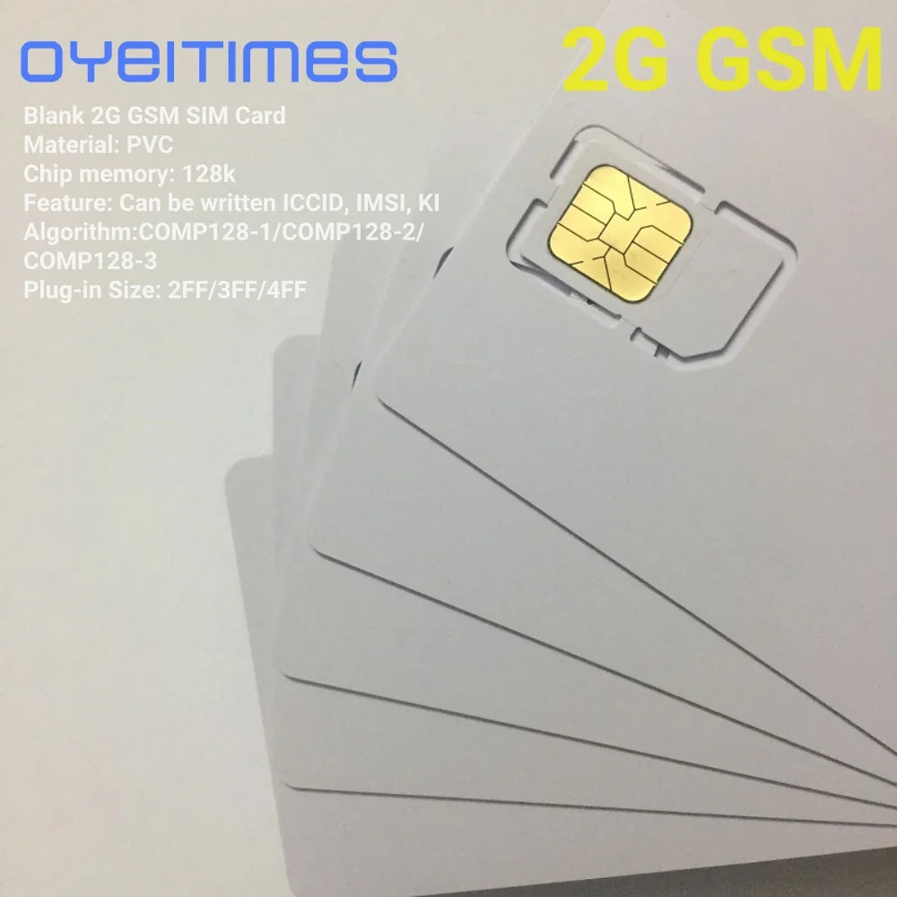 OYEITIMES 2G GSM SIM Card Blank 2G  SIM Card Programmable GSM SIM Card ICCID IMSI PIN PUK ADM KI COMP128 Algorith Without OP/OPC