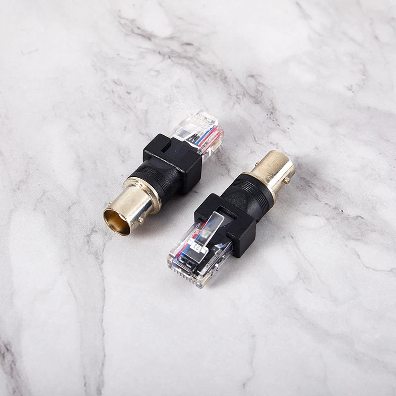 1Pc Black Connector BNC Female Jack to RJ45 Male Plug RF Adapter Coaxial Barrel Couplerconnector RJ45 to RF Adapter