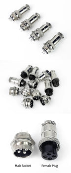 GX12 GX16 GX20 Aviation Connector 2 3 4 5 6 7 8 9 10 12 Pin Male Female Circular Metal Cable Plug Panel Mount Socket Industrial