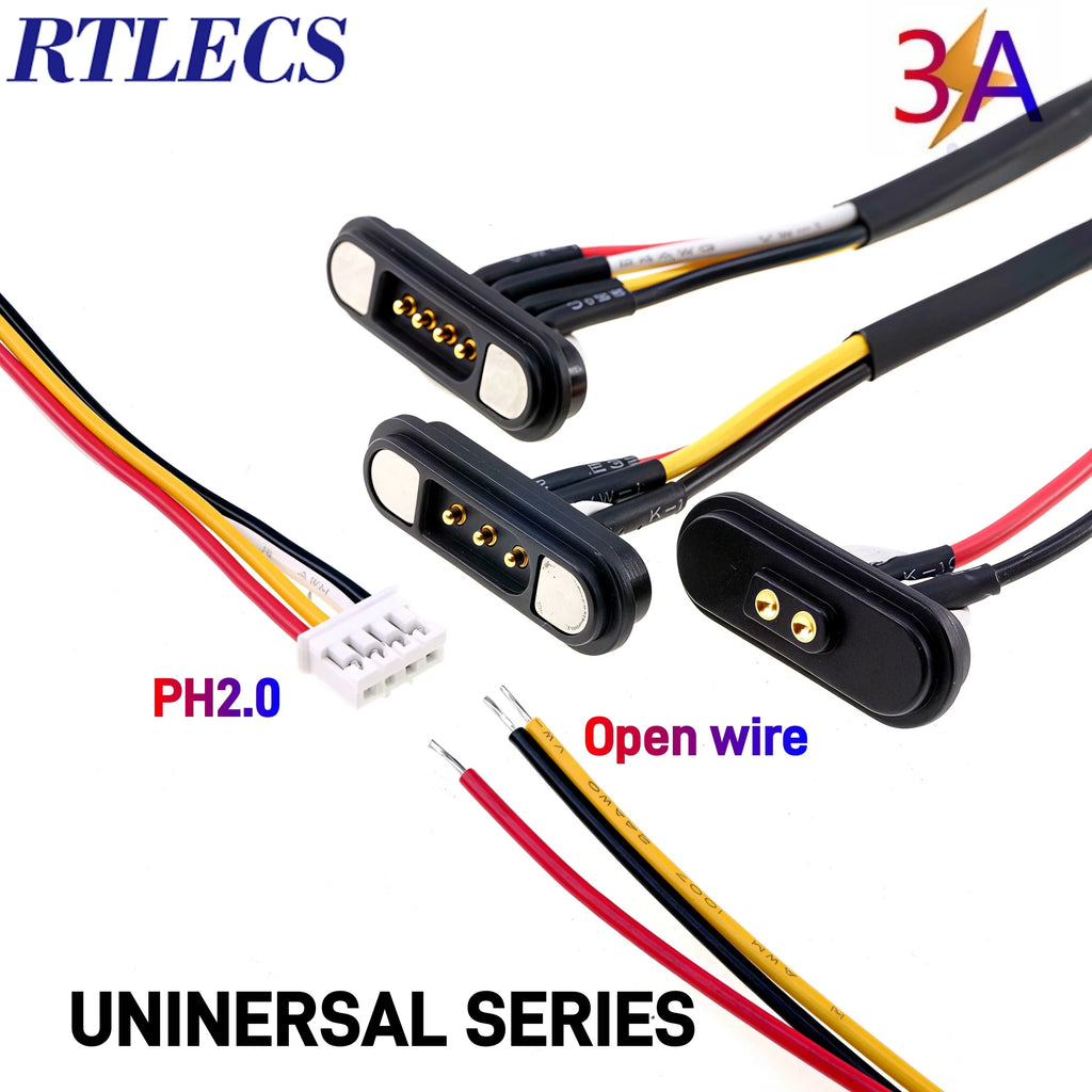 RTLECS Magnetic Connector RC Car Drone JST JR 24V 3A DC Power Battery Charger SM Led Strip Blind Connect USB Cable 2/3/4 Pin
