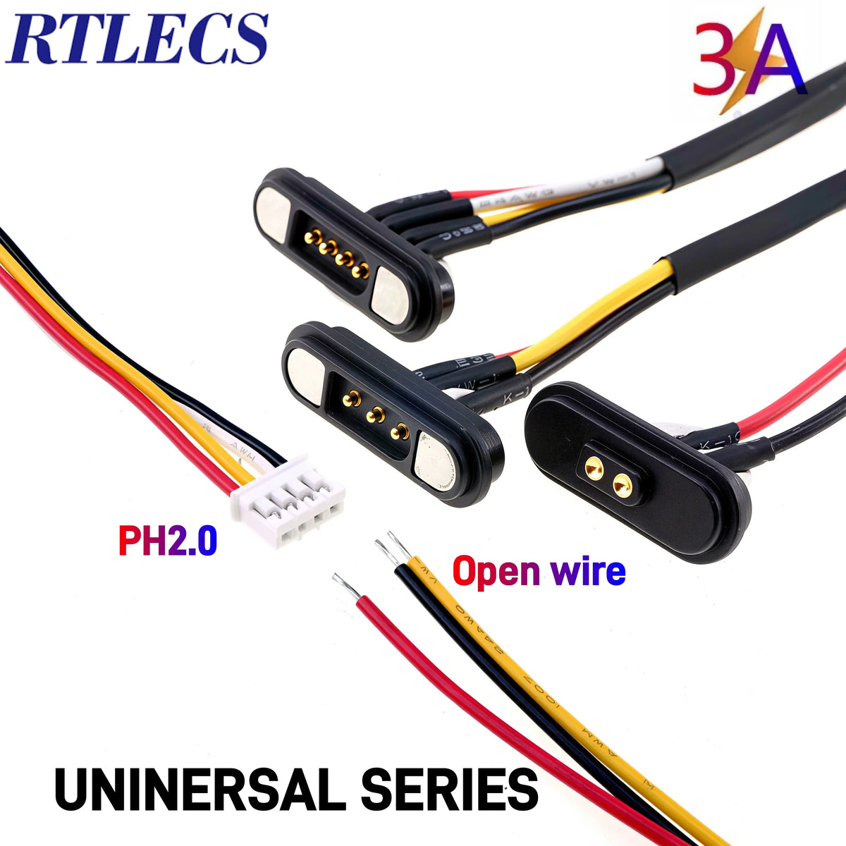 RTLECS Magnetic Connector RC Car Drone JST JR 24V 3A DC Power Battery Charger SM Led Strip Blind Connect USB Cable 2/3/4 Pin